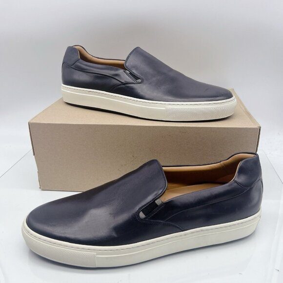 HUGO BOSS Men's Mirage Slon Slip-On Sneaker Black Leather US 12 -Made in Italy - Picture 1 of 10